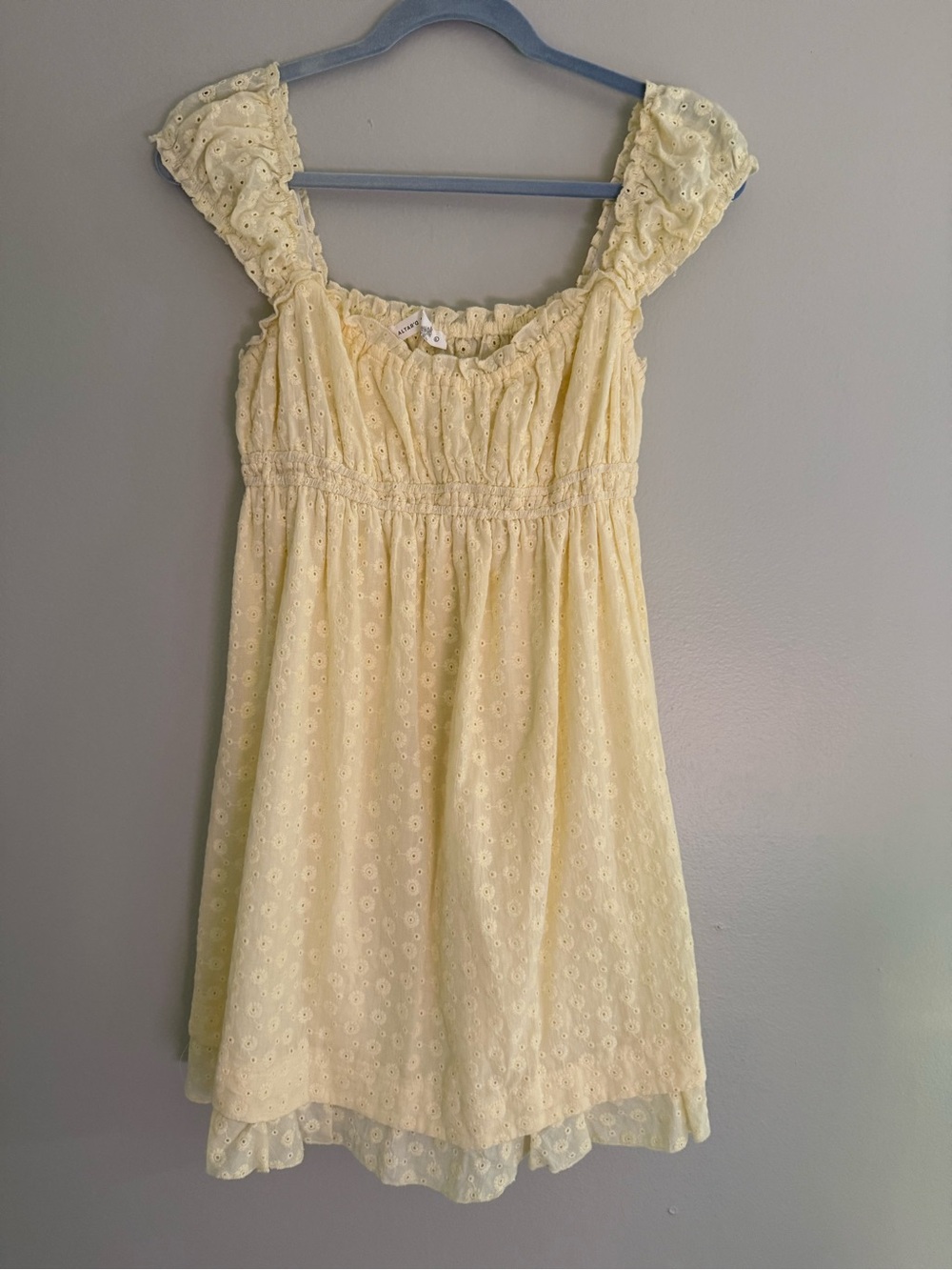 Altar'd State Pale Yellow Eyelet Sundress